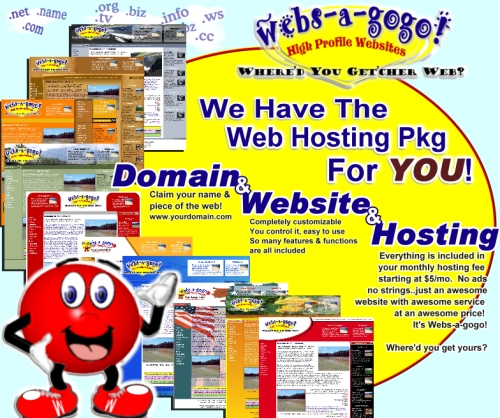 Get Your Website, Domain and Hosting at www.webs-a-gogo.com